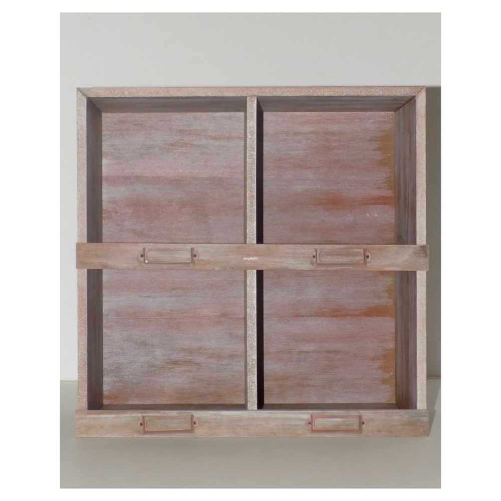 Mini Natural White Washed Wooden Farmhouse Shelf